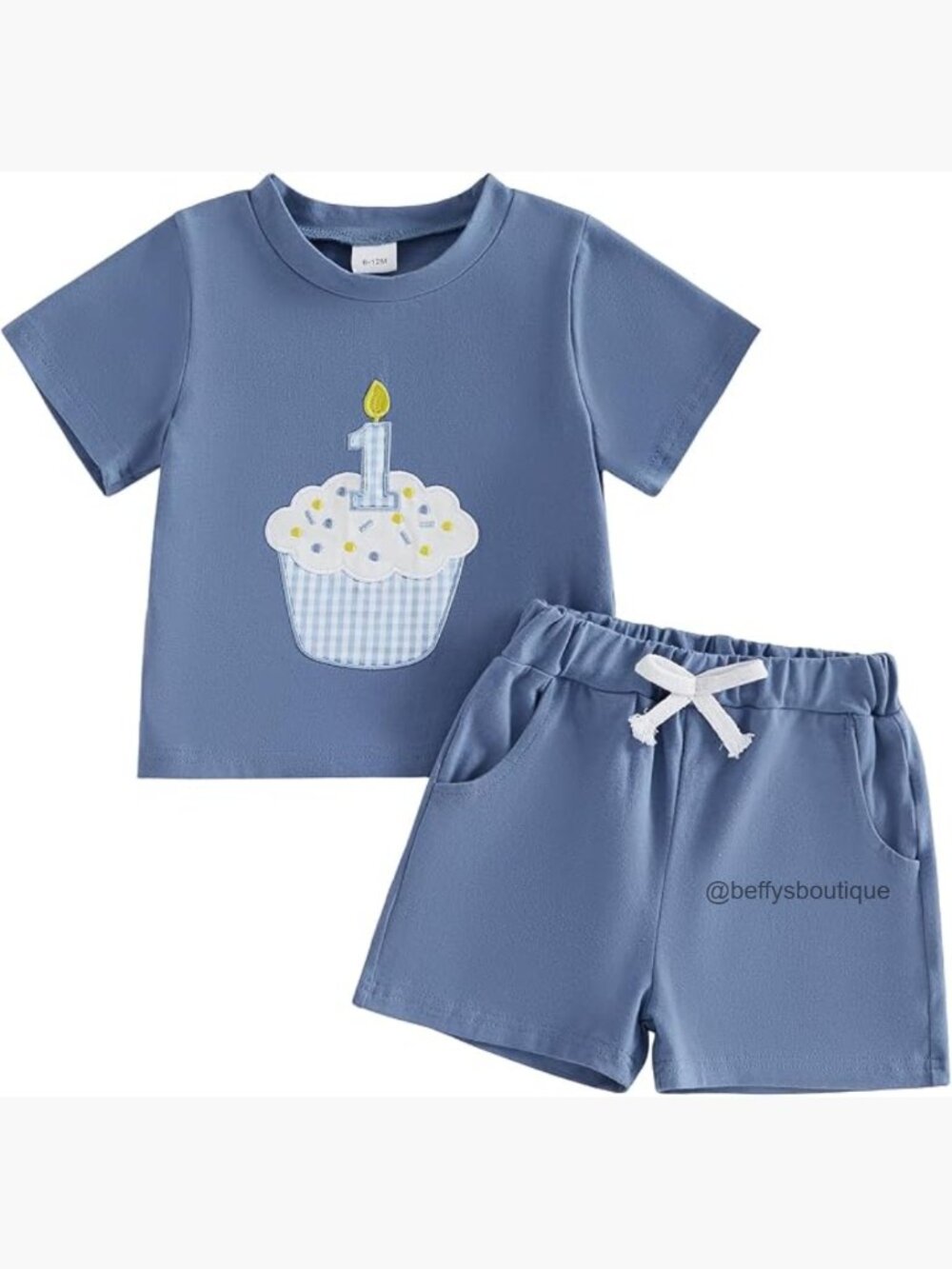 Baby Boy Girl 1st Birthday Outfit Cake Short Sleeve Tee & Shorts Set